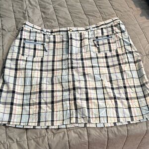 CJ Banks Plaid Button-Front SKORT